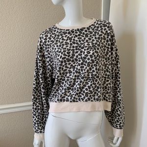 Z SUPPLY NEW! Leopard Animal Print Crop Sweatshirt